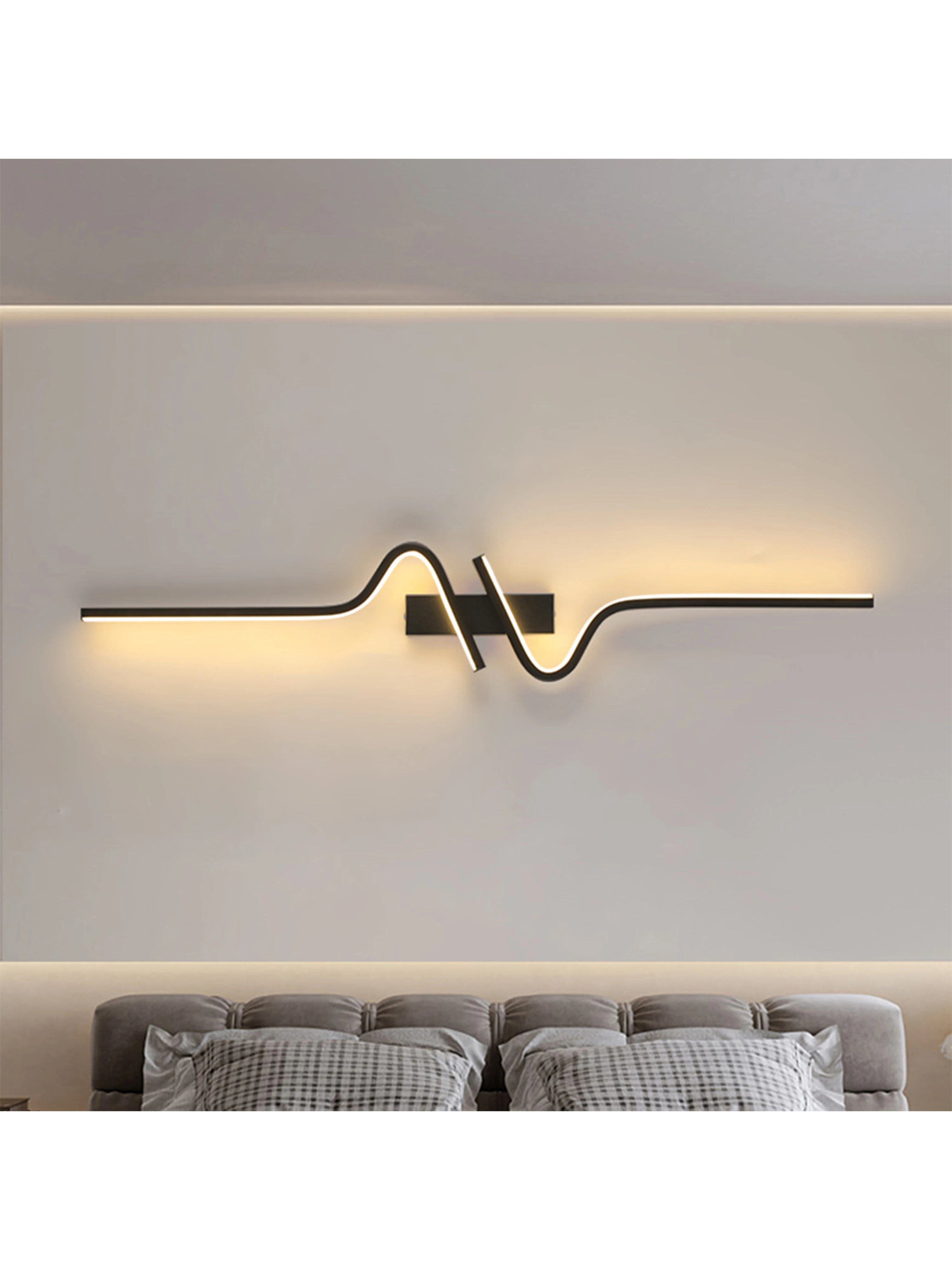 Modern Black Wall Sconce, 27W 6500K Led Iron Wall Light with Artistic Design, Perfect for Corridor, Staircase, Balcony