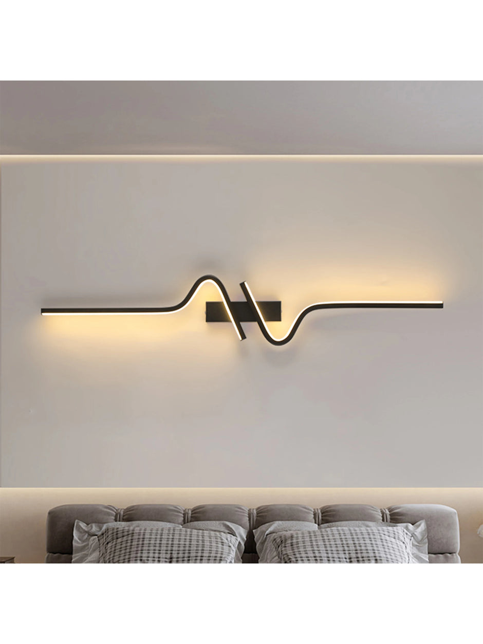 Modern Black Wall Sconce, 27W 6500K Led Iron Wall Light with Artistic Design, Perfect for Corridor, Staircase, Balcony