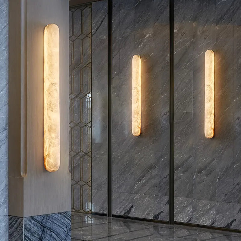 LED Spanish Imported Natural Marble Wall Lamp Designer Style Villa Living Room Hotel Bedroom Bedside Wall Lamp Indoor Home Decor