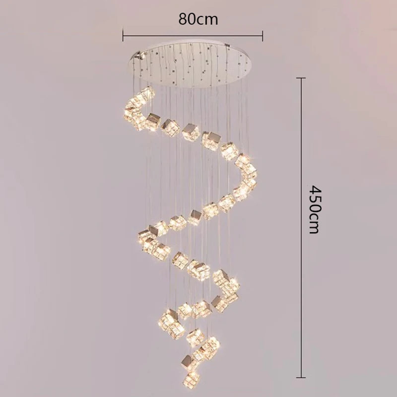 Modern home decoration crystal chandelier, stair Pendant lamp, living room Pendant lights, interior lighting