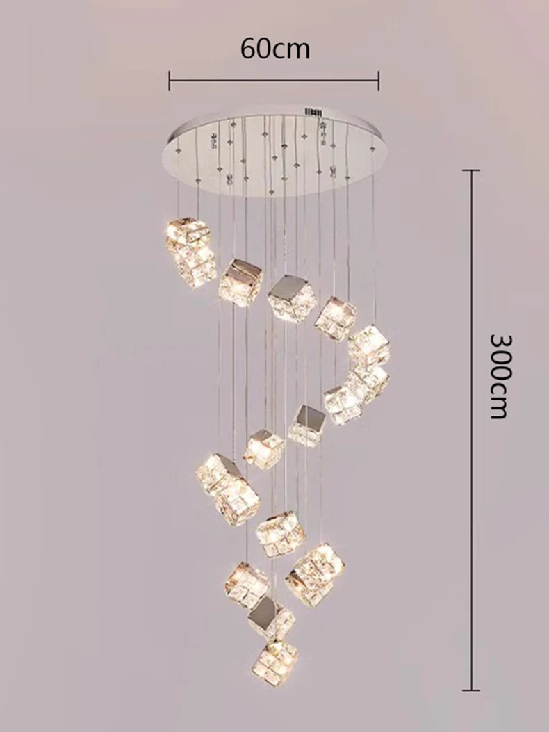 Modern home decoration crystal chandelier, stair Pendant lamp, living room Pendant lights, interior lighting