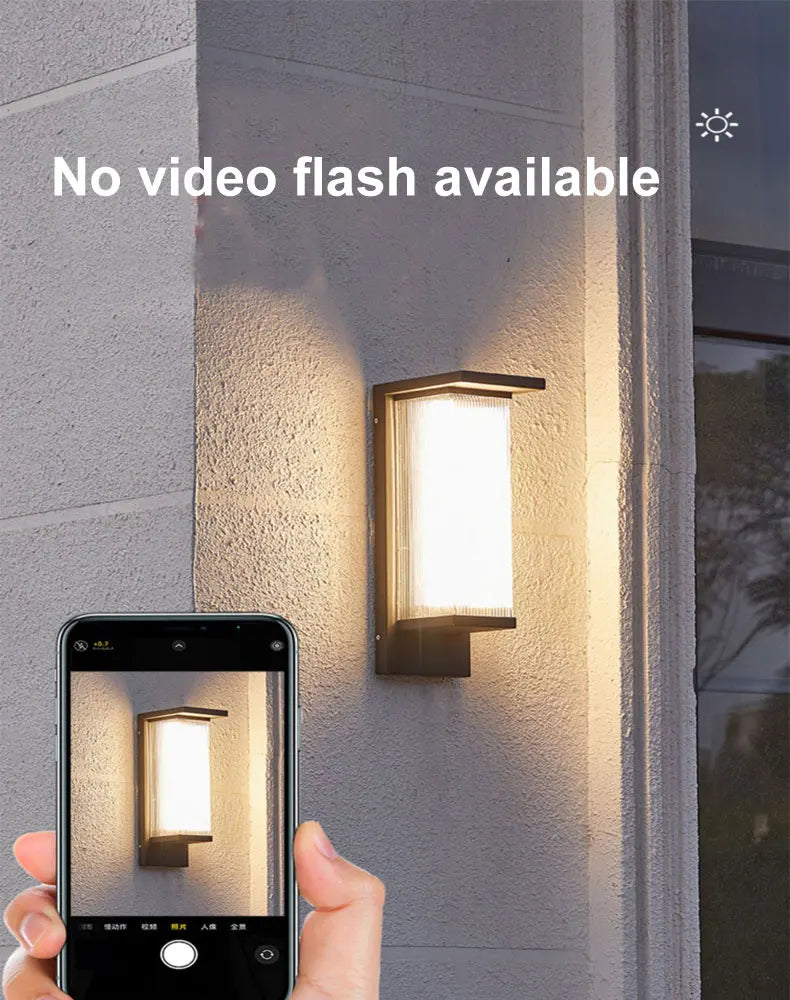 Outdoor Waterproof Wall Lamp for Courtyard Villa Entrance Garden Yard Lighting Modern Simple Style Metal+PC Light Source
