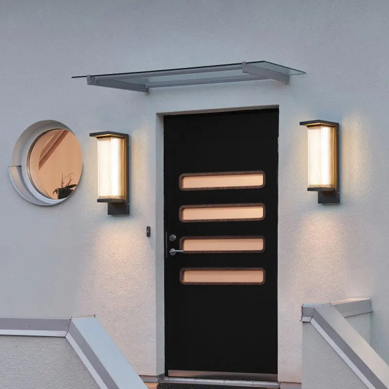 Outdoor Waterproof Wall Lamp for Courtyard Villa Entrance Garden Yard Lighting Modern Simple Style Metal+PC Light Source