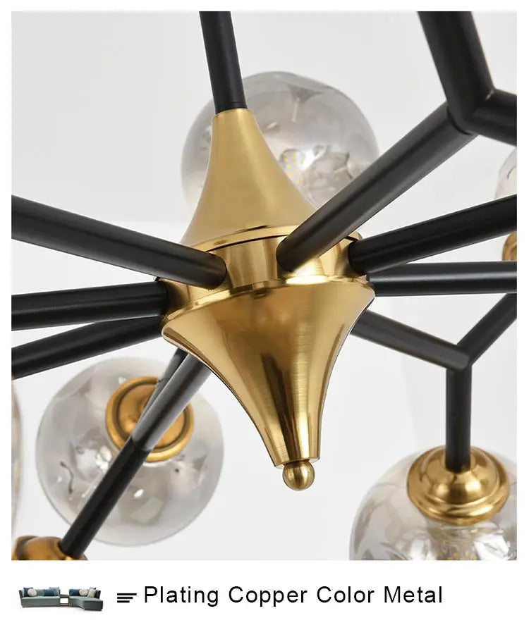 LED Glass Ball Chandelier Pendant Light for Indoor Decorative Lighting - Living Room Bedroom Dining Room