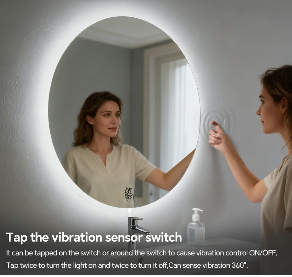 USB Power COB Tape with Tap-twice Vibration Sensor Switch Hight Brightness 320LEDs/M for Dressing Table Makeup Mirror Backlight