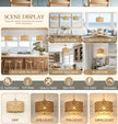 Wicker Rattan Pendant Lamp Teahouse Homestays Decorative Pastoral Retro Pendant Light Kitchen Corridor Bedroom Dining Chandelier