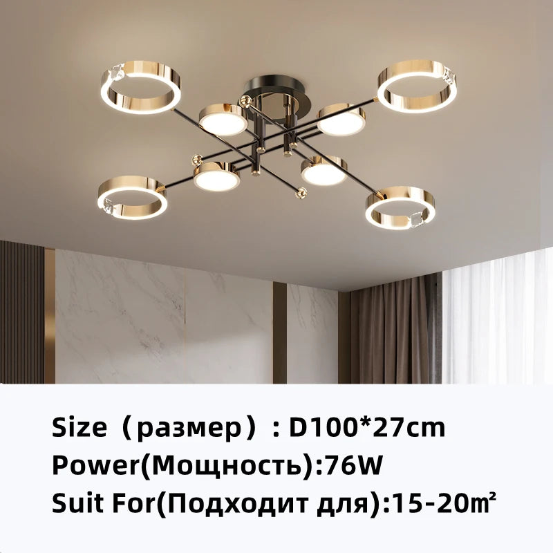 Modern Luxury Nordic Style Aluminum Circle Shaped LED Pendant Light Art Creative Lamp for Living Room Home Decoration Chandelier