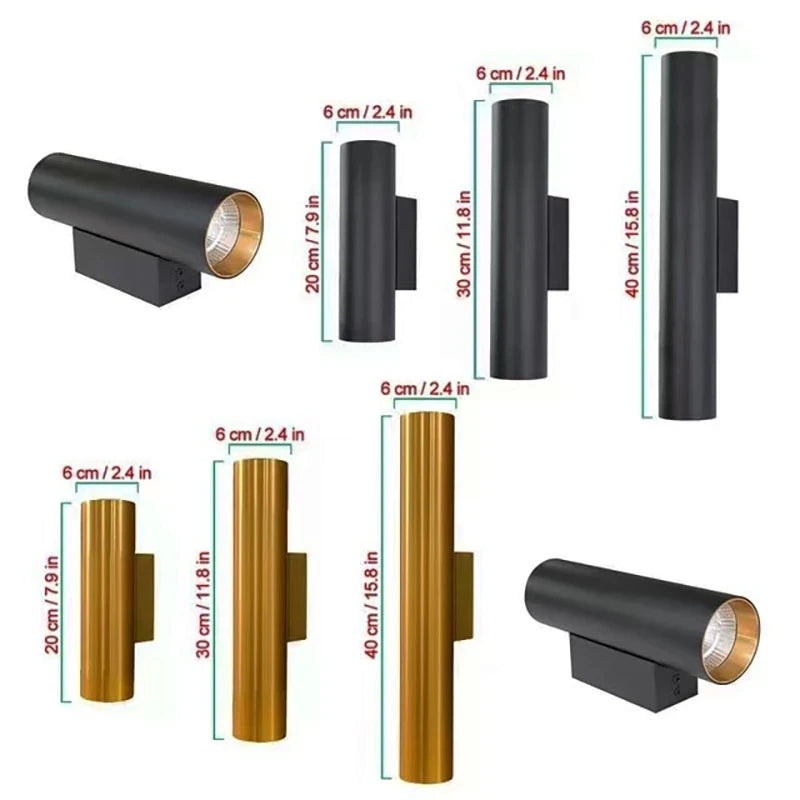 Modern Gold Pipe Wall Lamps Tube Light Home Decor Bathroom Bedroom Lamp Wall Sconces Led Mirror Light Loft Background lighting