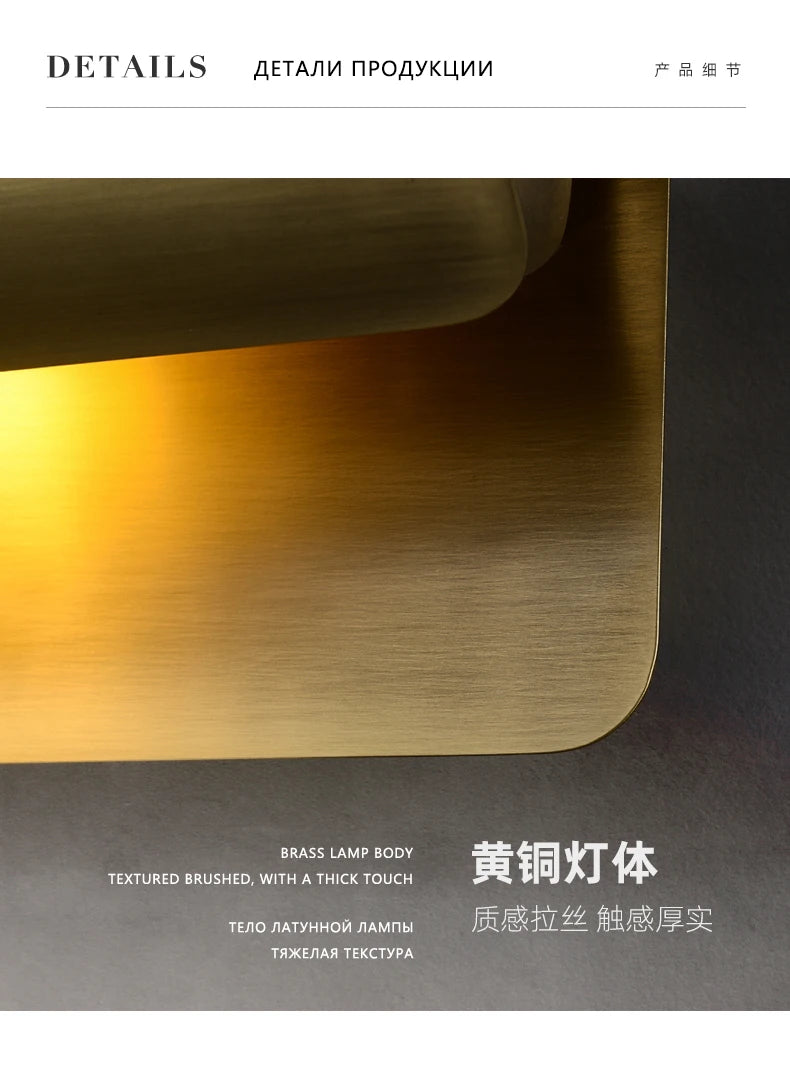 Post-Modern Designer Wall Lamp Minimalist Creative Living Room Hong Kong Style Light Luxury Copper Bedroom Decorative Wall Light