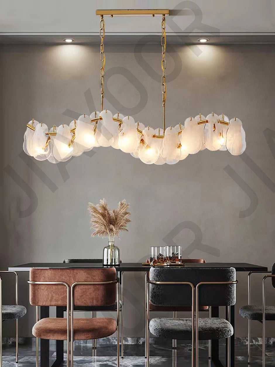 Cream Style Chandelier Lighting Fixtures Furniture Luxurious Living Room Decoration Glass Cloud Chandelier Simple And Modern