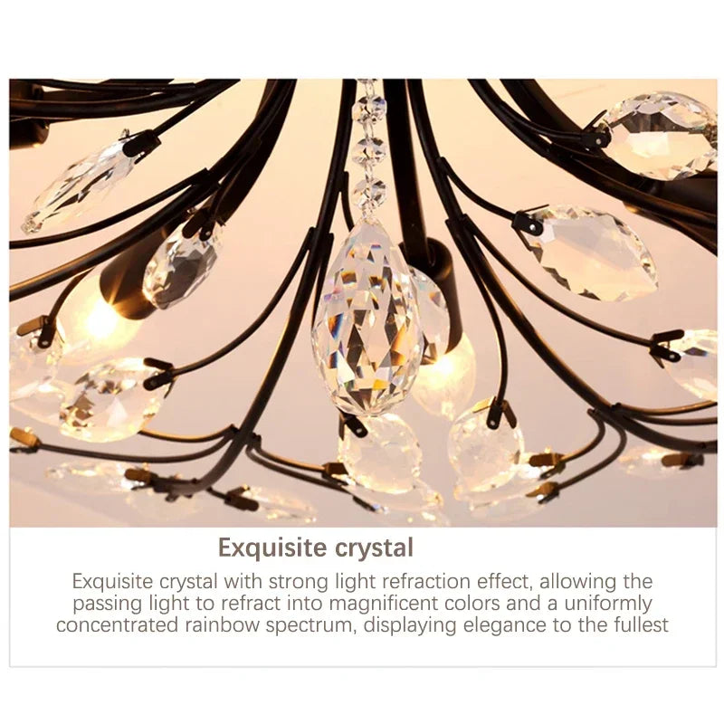 VIOLET Modern Crystal Ceiling Light American Country LED Creativity Living Room Dining Room Bedroom Coffee shop clothing store