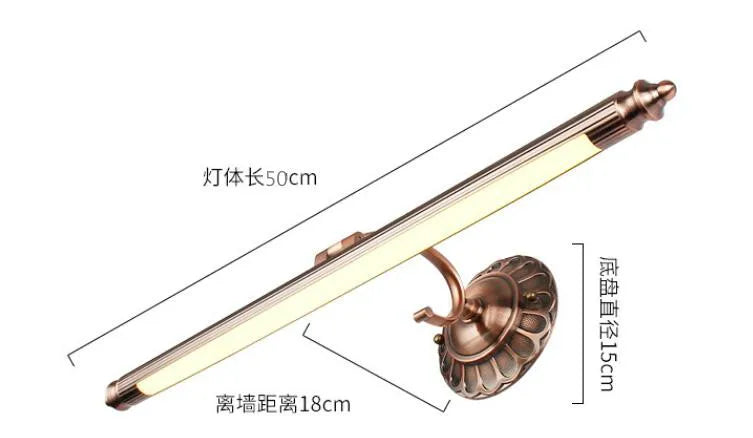 500mm europe american bathroom lamp retro bedroom mirror light led hotel restaurant decoration light  WF101309