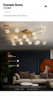 Light Luxury All Copper Living Room Ceiling Lamp, High-end Crystal Lamp, Creative Bedroom Lamp, Minimalist Dining Room Lamp