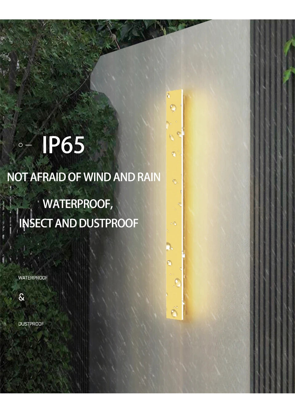 Long Wall Light Outdoor Lighting Waterproof Ip65LED Garden Country Villa Balcony Light Lnterior Wall Bedroom Living Room Light