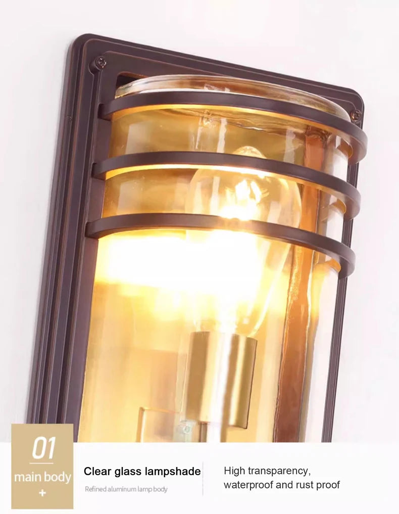 Outdoor Waterproof Wall Lamp - All Aluminum Moisture-Proof Decorative Lighting for Balcony Entrance Door Courtyard Garden
