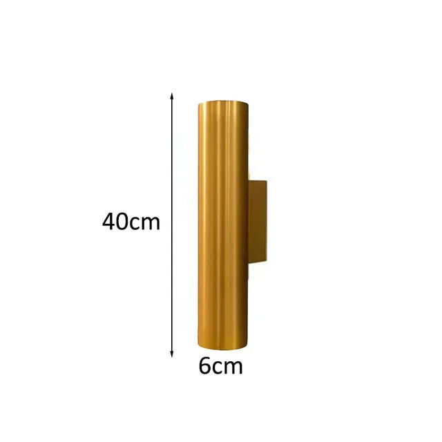 Modern Gold Pipe Wall Lamps Tube Light Home Decor Bathroom Bedroom Lamp Wall Sconces Led Mirror Light Loft Background lighting