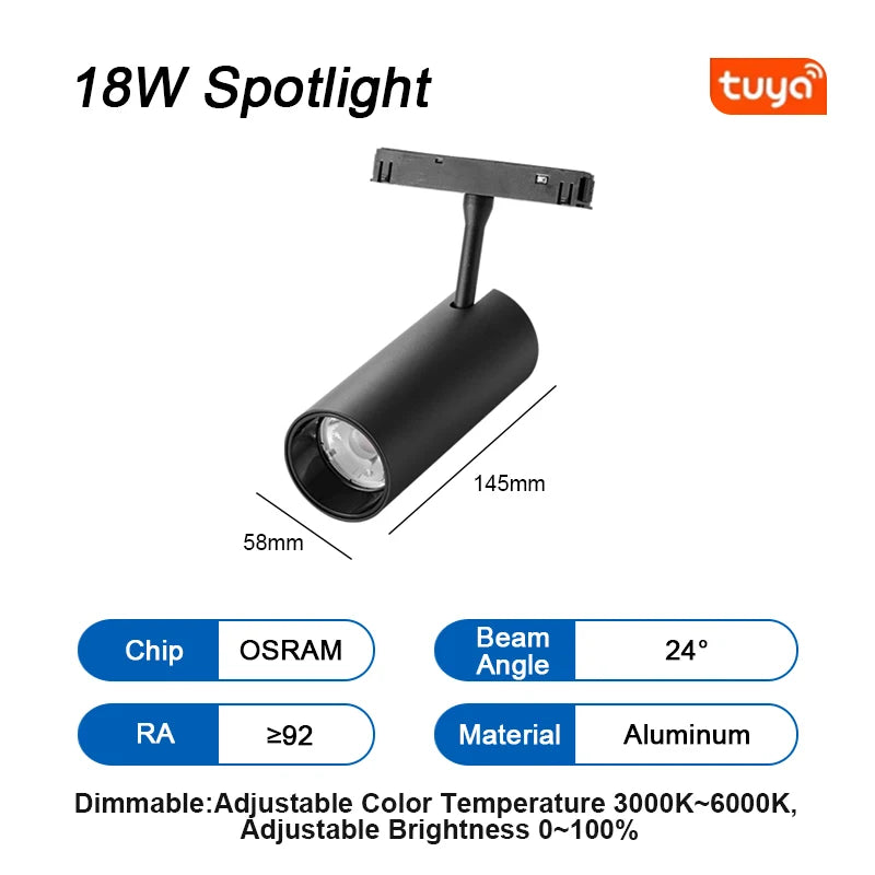 Tuya Bluetooth Dimmable Zigbee Magnetic Smart Rail Track Light Led Lamp Ceiling Light Spotlight Fixture Downlight Magnet Home