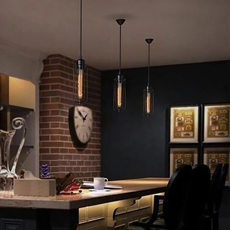 Creative Restaurant Chandelier Retro Wrought Iron Bar Table Cafe Shop Beauty Salon Internet Cafe Box Industrial Style Lamps
