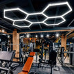 Garage honeycomb hexagonal LED white light super bright 6500K color temperature installed on the ceiling, suitable for garages