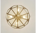 American-Style Semi-Flushed Ceiling Lamp D35cm H30cm De Copper Glass Balcony Bedroom Lamp Restaurant Balcony Study Ceiling Light