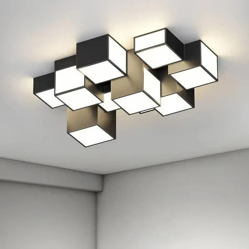 Nordic Designer Combination Honeycomb LED Indoor Ceiling Lamp,Remote Dimming Lustres Living Room Pendant Light Bedroom Decor