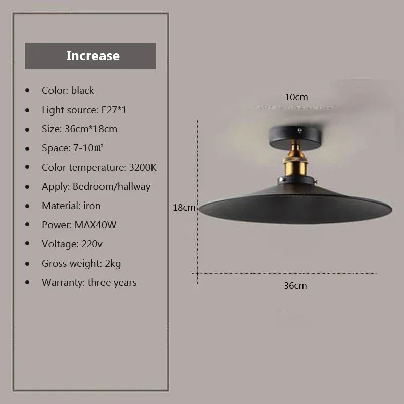 DAMIASMIL Retro Ceiling Lamp for Living Room Dining Room Bedroom Corridor Entrance Ceiling Lights E27 Indoor Lighting Fixtures