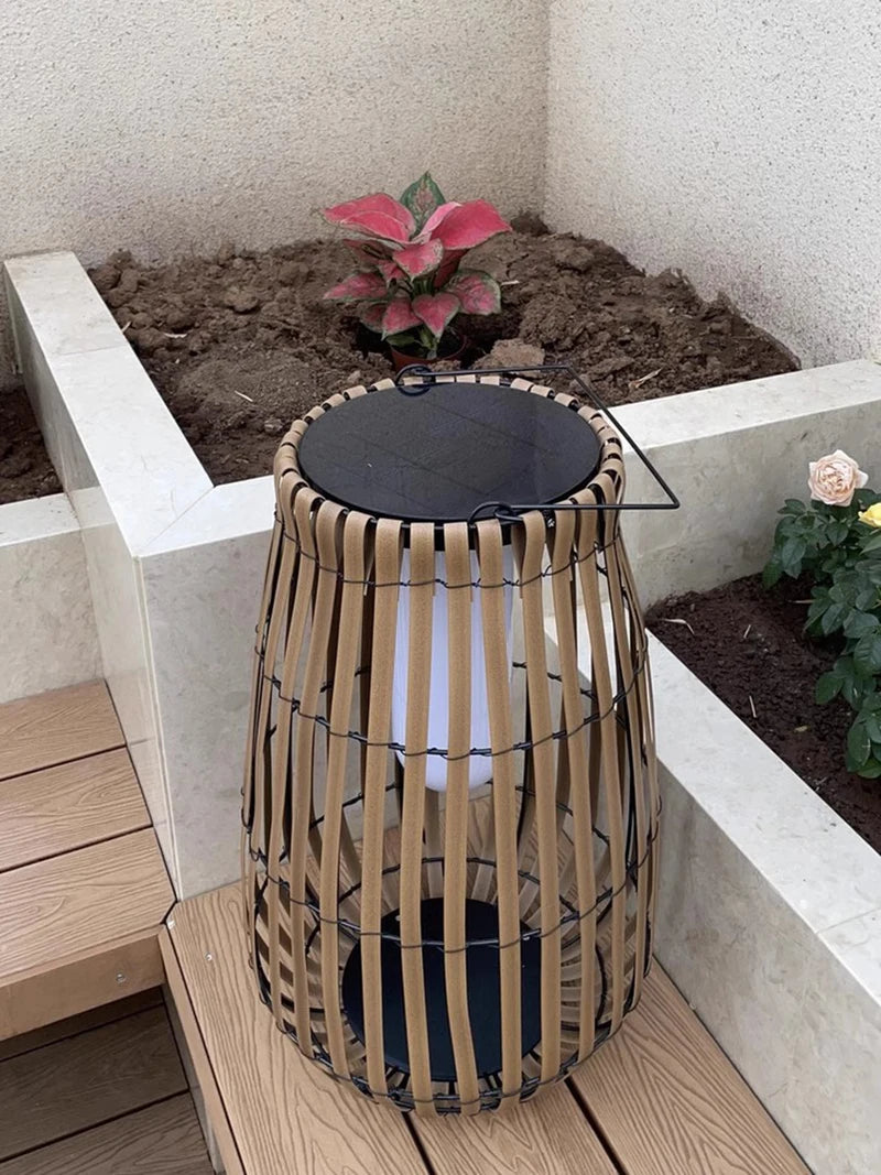 Solar Lights LED Floor Lamp Outdoor Waterproof Solar Energy Imitation Rattan Ambient Lamp Villa Gate Garden Courtyard lighting