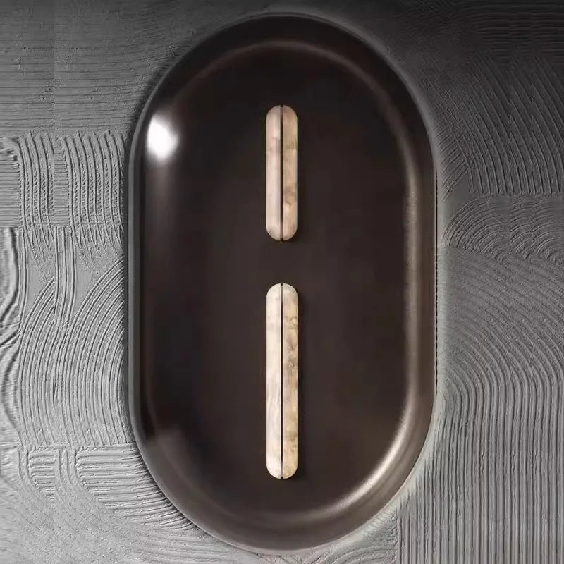 Italian Wall Lamp Natural Marble Bedside LED Light for Bedroom Villa Entryway Hallway Living Room Indoor Decorative Lighting