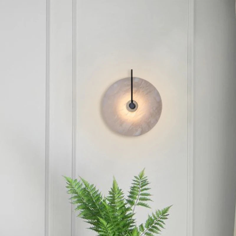 Modern LED Marble Wall Sconce Light Fixture Alabaster Lamp Living Room Bedroom Bedside Home Art Decoration Stone Decor Indoor