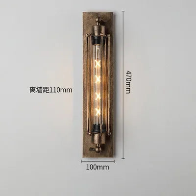 American Flute Wall Lamp Unique LOFT Restaurant Bar Grill Hallway Iron Wall Light Rustic Industrial Decor Edison Bulb Fixture