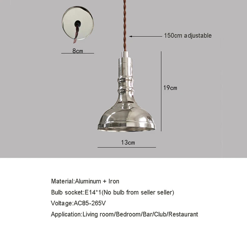 American Chrome restaurant Dining rooom Chandelier light aisle coffee shop cafe bar Club Kitchen table pendant light Bedroom Lam