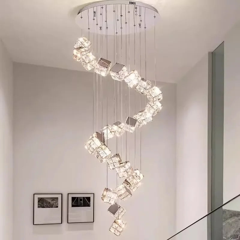 Modern home decoration crystal chandelier, stair Pendant lamp, living room Pendant lights, interior lighting