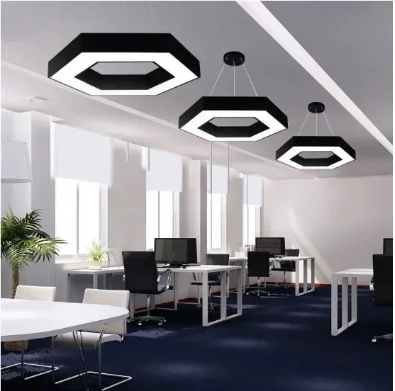 Creative Hexagonal Led Lamps Office Chandelier Round Simple Y-shaped splicing Special-Shaped Chandelier Gym Office Light