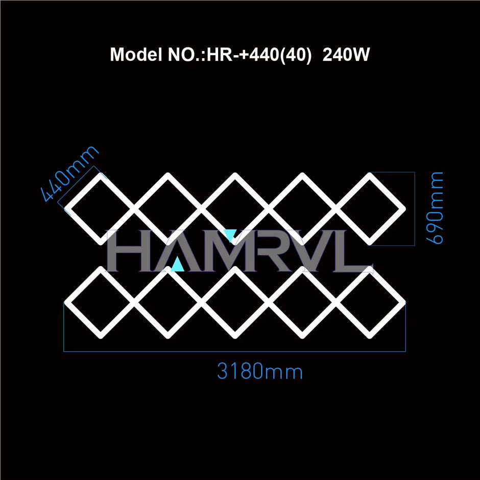 Diamond LED Ceiling Light Hexagonal Design Suitable for Garage Barber Shop Gym Exhibition Hall Ceiling Light Decoration Lighting