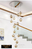 Starry Sky Staircase Chandelier Nordic Design Duplex Corridor Light Pendant Lights Apartment Hall