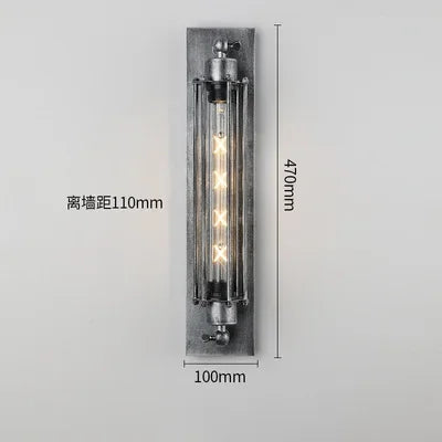 American Flute Wall Lamp Unique LOFT Restaurant Bar Grill Hallway Iron Wall Light Rustic Industrial Decor Edison Bulb Fixture
