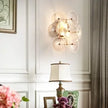 Creative Matte Metal Golden Base with LED Bubble Water Pattern Glass Round Shade Wall Sconce Bedside Lamp