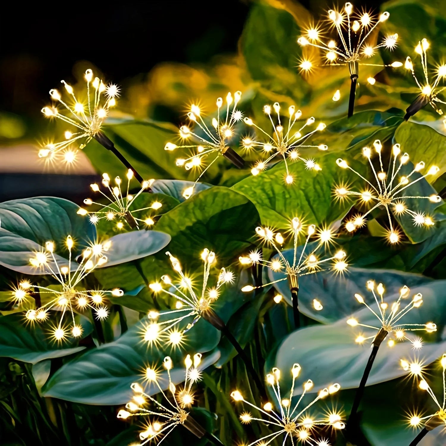 1/2/4pcs Solar Firework Lights Warm White Light Suitable for Garden Lawn Camping Steps Greenway Courtyard Decoration Lawn Lights
