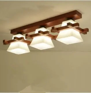 Solid wood ceiling lamp balcony American Scandinavian new chinese aisle corridor light LED Ceiling Lights