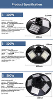 Solar Street Light 300W 400W 500W Waterproof Yard Lamp PIR Motion Sensor Garden Outdoor UFO Lighting with Remote