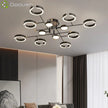 Modern Luxury Nordic Style Aluminum Circle Shaped LED Pendant Light Art Creative Lamp for Living Room Home Decoration Chandelier