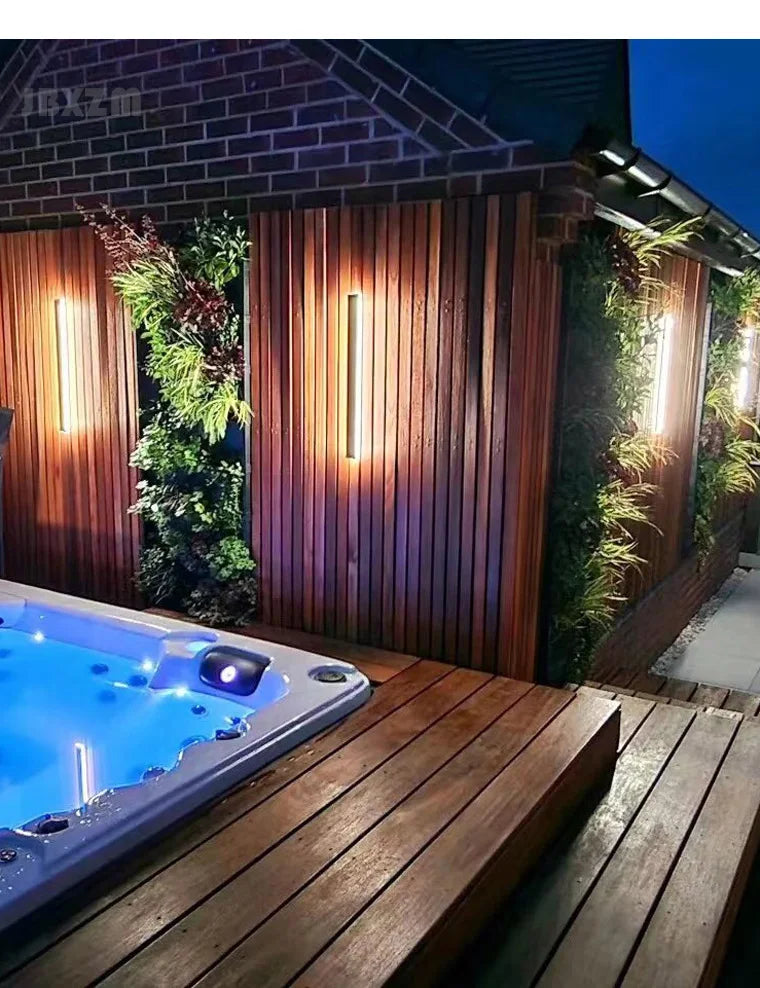 IP65 waterproof wall lamp minimalist led outdoor wall lamp black balcony terrace outdoor wall villa garden wall washer lamp