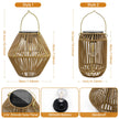 Outdoor Solar Rattan Lanterns, Waterproof Hanging Boho Solar Lights for Garden, Patio, Yard, Porch Decorative Lighting