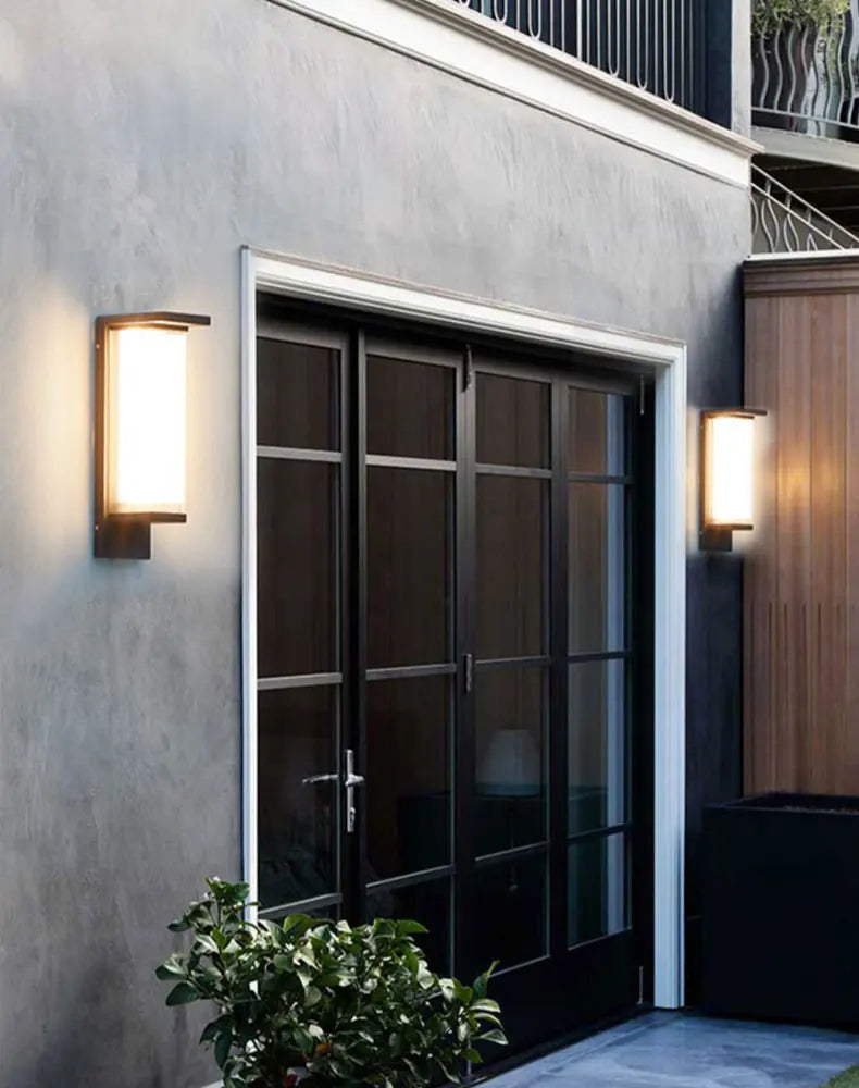 Outdoor Waterproof Wall Lamp for Courtyard Villa Entrance Garden Yard Lighting Modern Simple Style Metal+PC Light Source