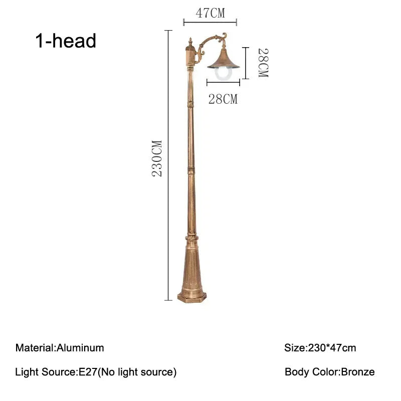 European Outdoor Waterproof Garden Light Villa Courtyard Lawn Lamp Community Park High Pole Street Lamps Landscape Lighting