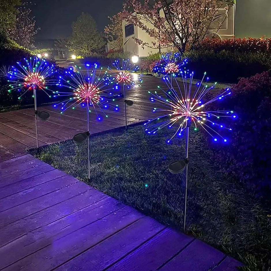 200LED Solar Garden Lights Waterproof Outdoor Lighting Solar Firework Light Lawn Pathway Garden Decoration
