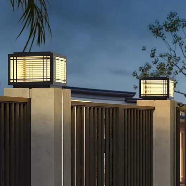 Outdoor Pillar Lamp Garden Gate Pillar Light Bar Black Post Light Yard Outside Post Lights Home Glass Post Lighting Include Bulb