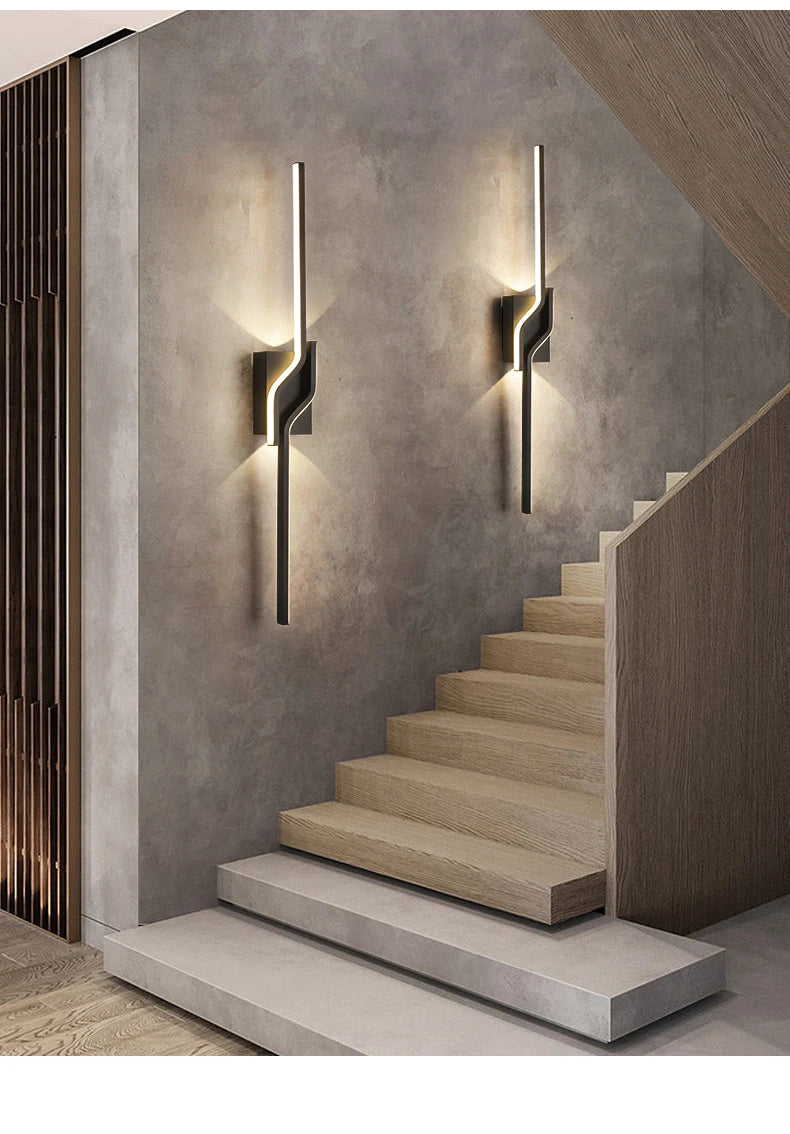 Modern LED Wall Light Minimalist Vertical Light Fixture Sleek Black Sconce For Living Room Bedroom Hallway Indoor Lighting Decor