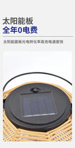 Solar Iron Rattan Outdoor Hanging Lamp Bamboo Pendant Light Warm Ambient Night Glow Garden Patio Balcony Home For Couples