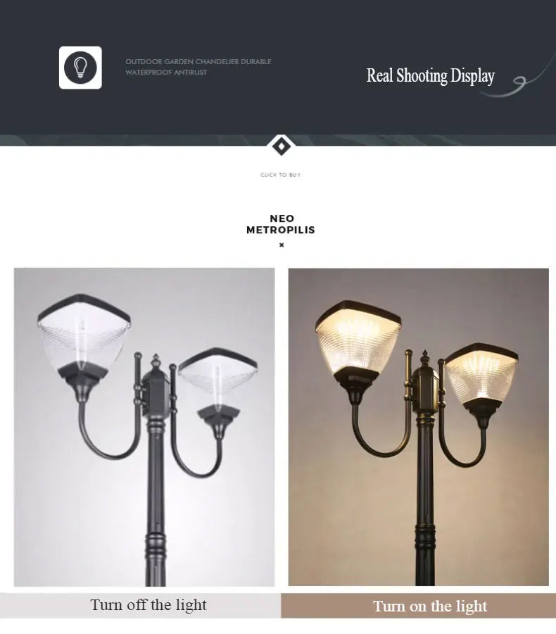 Modern Outdoor Street Lights for Villa Yard Garden Waterproof Aluminum Lamps High Pole Pillar Lamp Landscape Decor Lighting IP65